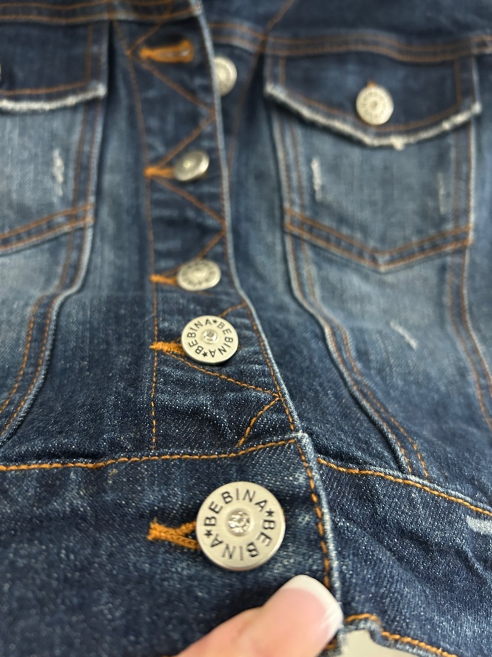 Bebina Cropped Embellished Denim Jacket |Size Small - Picture 11 of 16